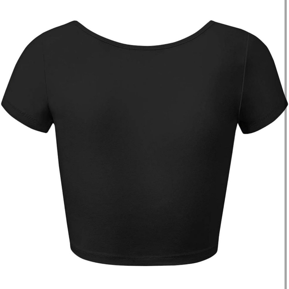 Vneck black crop Top